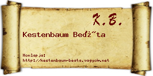 Kestenbaum Beáta névjegykártya