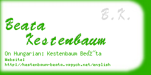 beata kestenbaum business card